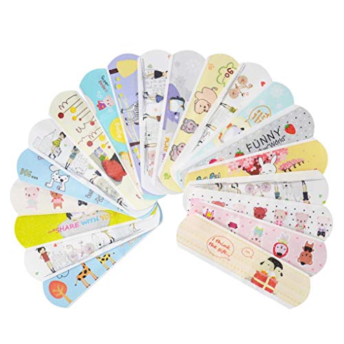 Yongse 100Pcs Waterproof Waterproof Cute Cartoon Band Aid Emergency Kit for Kids Children