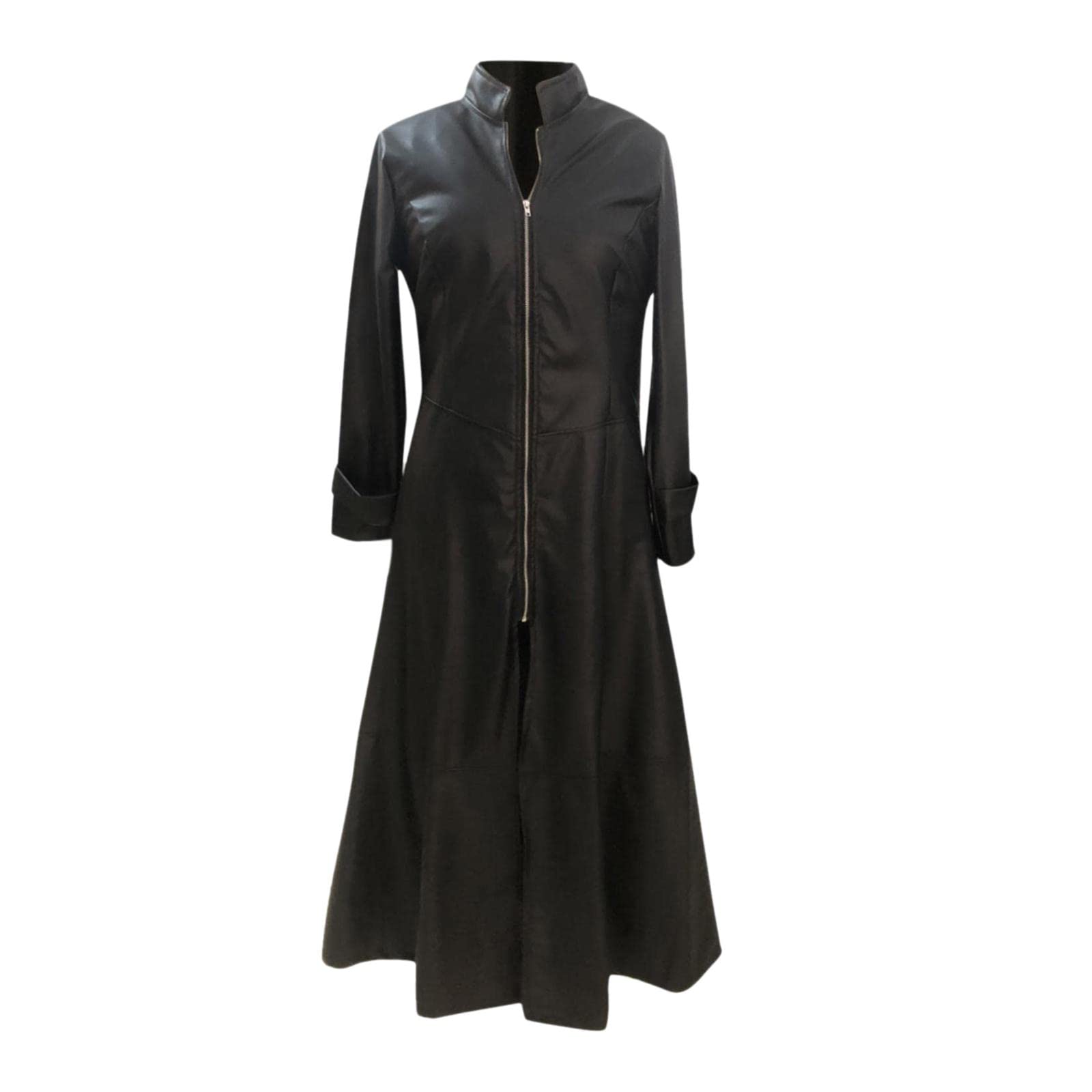 calandis ™ Womens PU Leather Jacket Dress Holiday Overcoat Full Zipper Lapel Collar XL Black | Coats & Jackets | Womens Clothing | Clothing Shoes & Accessories-picture-26