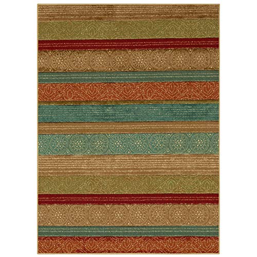 Mohawk Home Patterned Stain Resistant Area Rug, Samsum Batik Striped (5' X 7') #TOP2