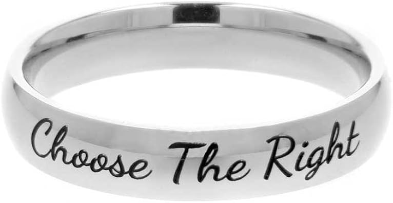 Amazon Com Lds Ctr Ring English Choose The Right Ring Narrow Band Clothing Shoes Jewelry