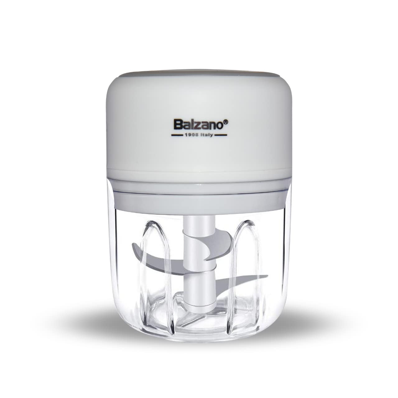 Balzano ChefMaster Rechargeable Mini Electric Chopper | Vegetable Chopper | Chop in 10 Seconds | Electric Onion Chopper with Food Grade Bowl |Portable Chopper (30 Watts, Off White)