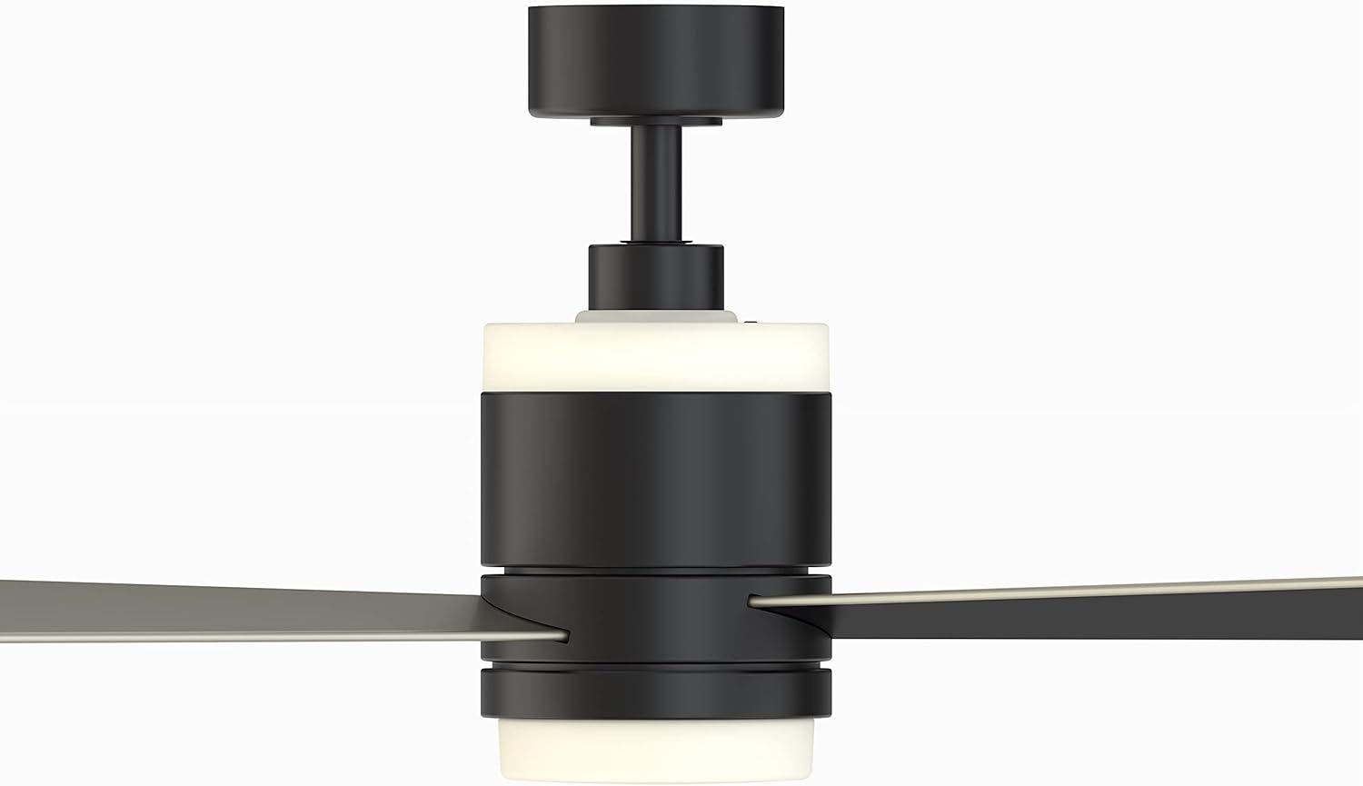 Authentic Crazy Deals Fanimation Studio Collection LP8577LBL Upright Ceiling Fan with LED Light Kit, 48 Inch, Black with Black/Silver Reversible Blades