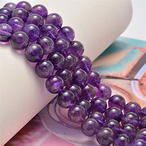 NCB 200pcs 4mm Amethyst Loose Beads for Jewelry Making, Natural Semi Precious Beads Round Smooth Gemstones Spacer Beads Charms for Necklaces Bracelets (Amethyst, 4mm 200Beads) by NCB - Used condition - Image 3