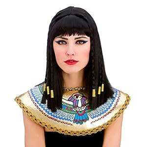 Ladies Cleopatra Wig with Fringe and Gold Braiding Egyptian Fancy Dress by Wicked Wicked