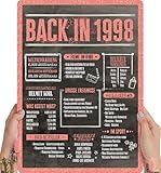 28 Geburtstag Frauen Rosegold Holzbild Back in 1998 personalisierbar zum Hinstellen/Aufhängen opt. beleuchtet, 28 Geburtstag Frau Deko, 28tes Jubiläum, 28. Jahrestag, 28ter Ehrentag Jahreschronik 1998