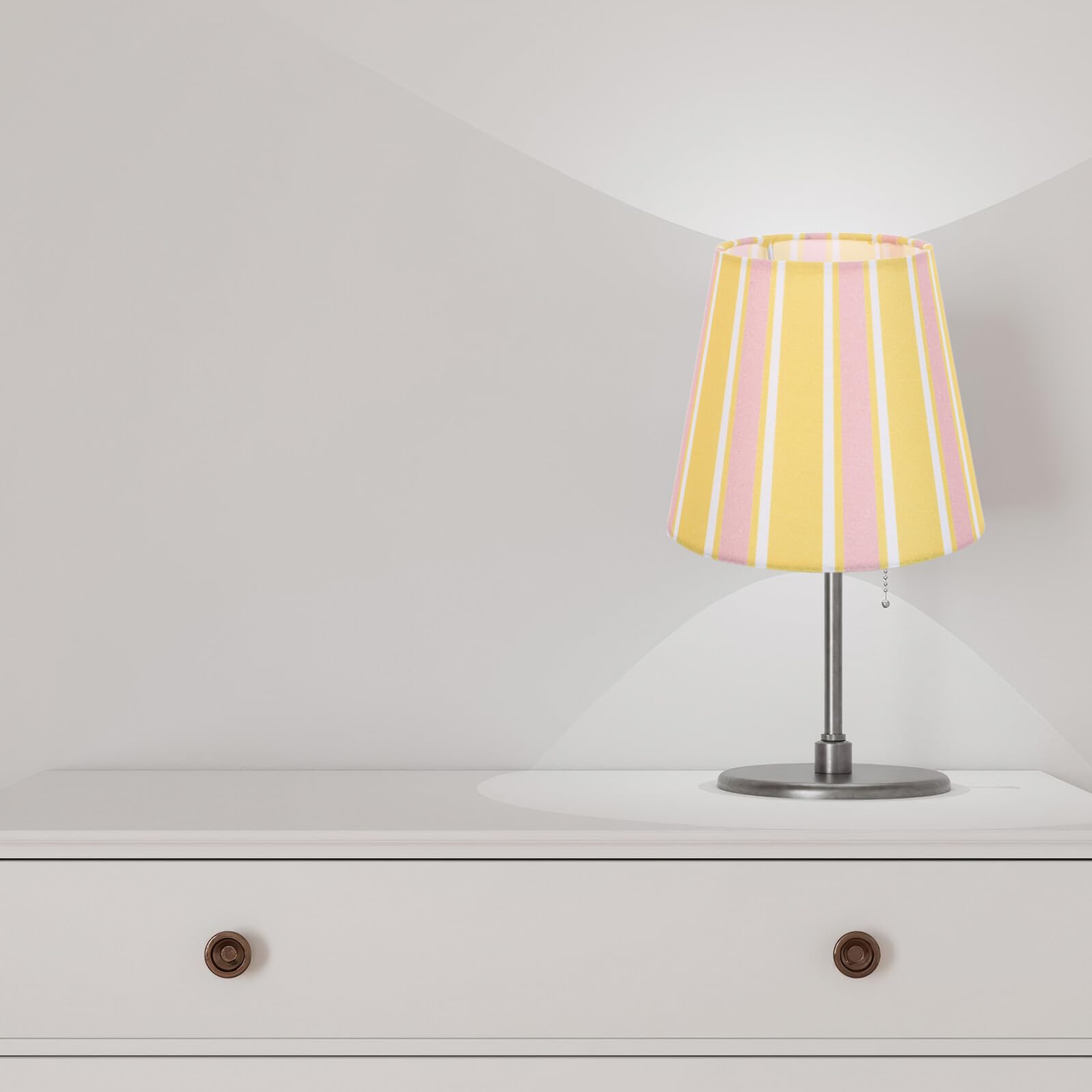 Paralume in Tessuto Strisce Paralume Piccolo Campana Copertura per Lampada da Tavolo Design Moderno per Interni Arredo per Camere da Letto e Soggiorni