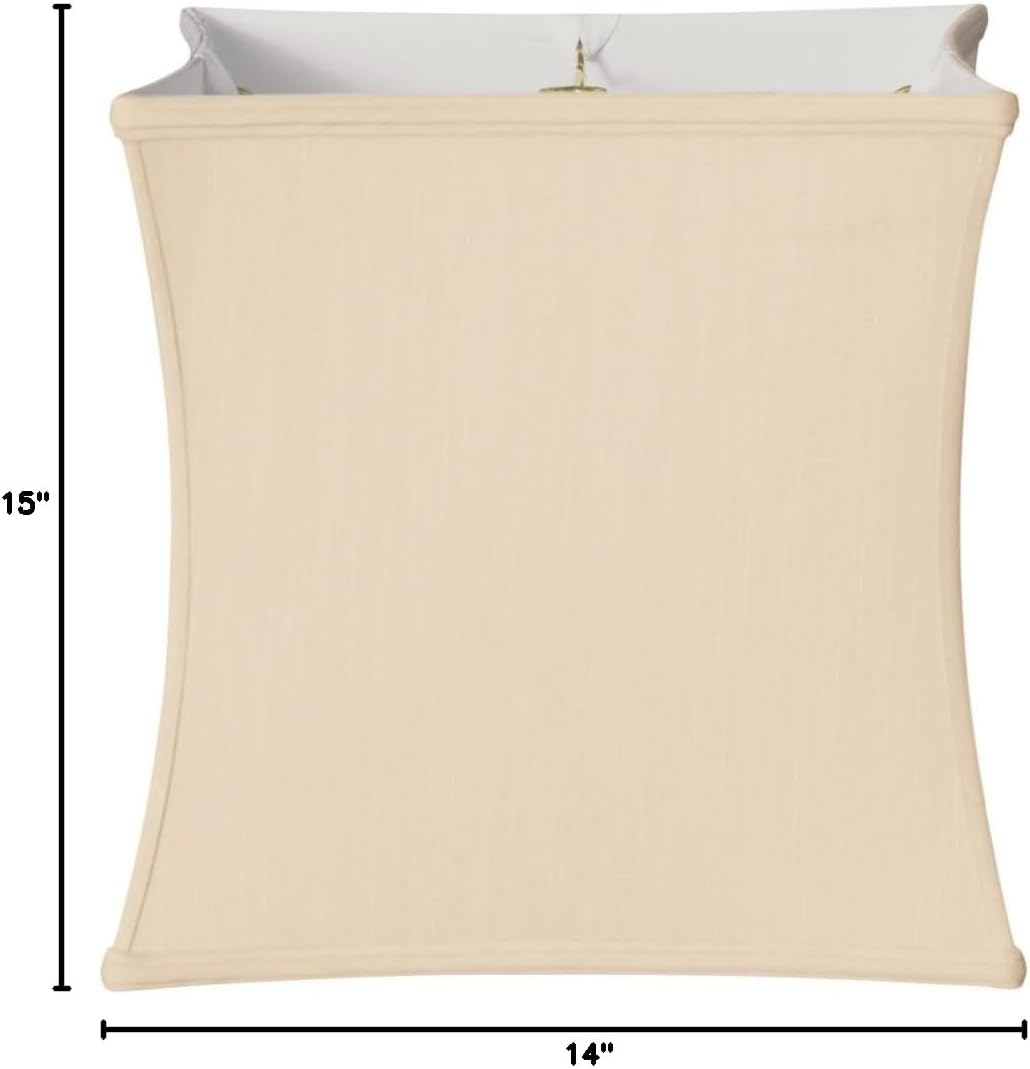 Royal Designs Square Cube Bell Basic Lamp Shade, Eggshell, 14 x 15x14