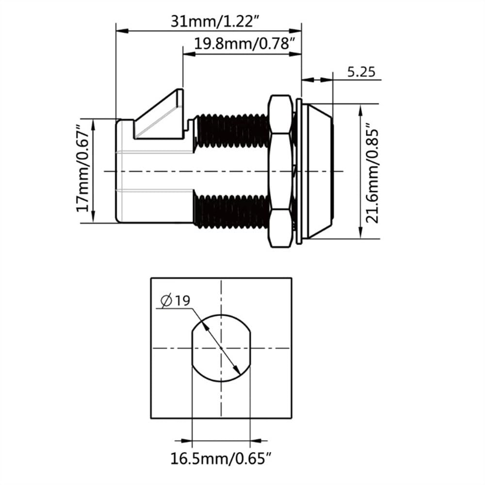 Pestillo de Puerta Universal de aleación de Zinc, 2 uds., for Remolque, RV, Camper, Armario, Cerradura cilíndrica con 2 Llaves