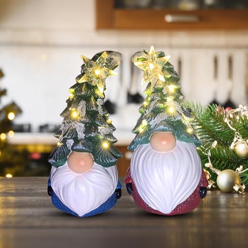 Veilleuse gnome LED multicolore et décoration de table de Noël - 7