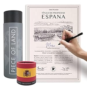 happylandgifts® Véritable parcelle de Terre – Espagne | Cadeau Original pour la Famille et Les Amis | Certificat de propriété foncière personnalisé | Cadeaux espagnols |Madrid |Barcelone