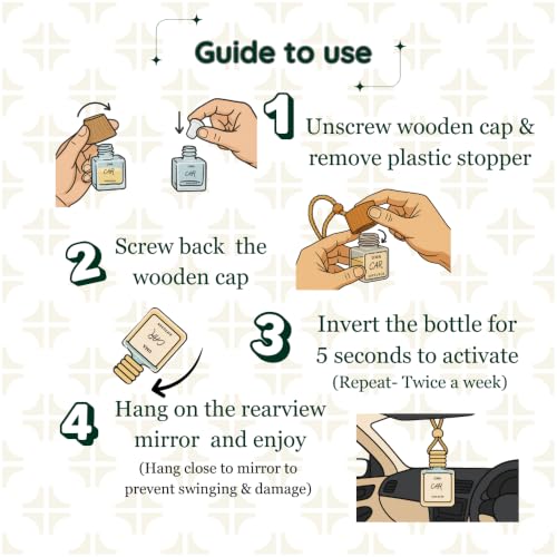 Image of Premium Car Freshener | UMA | Teardrop design | Hanging Pod with Refill | Car Freshener (8ml) + Refill (8ml) | Ultimate Magical Aromas (Kasturi - Musk)