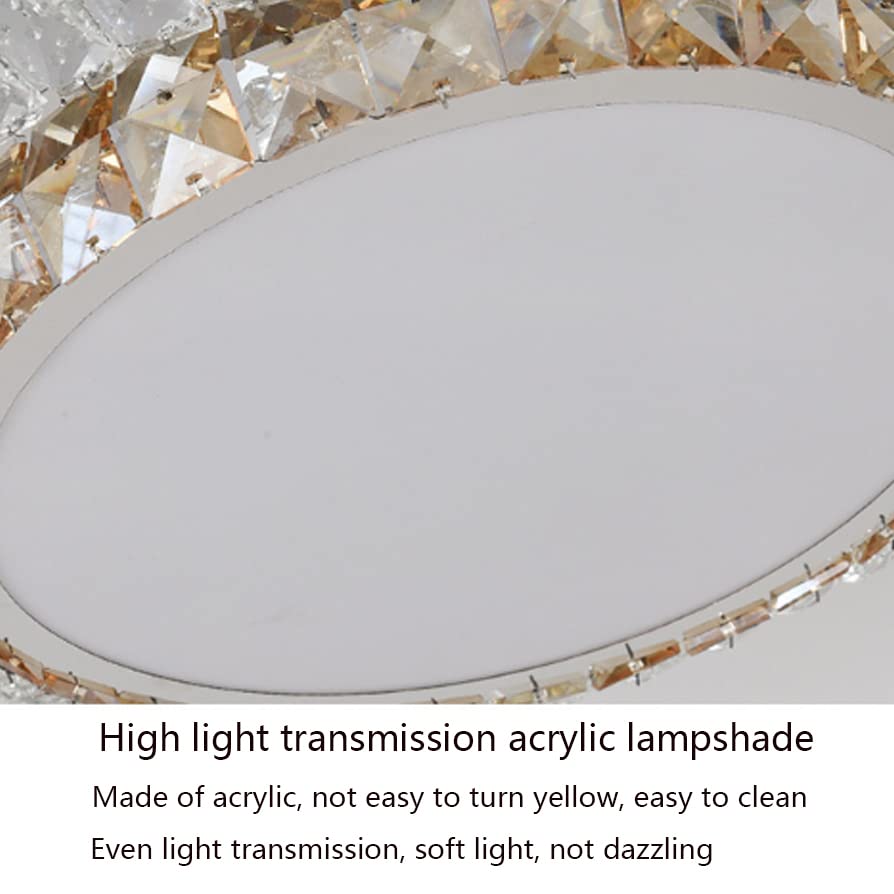 Lustre en cristal LED plafonnier encastré à LED luminosité variable lampe suspendue - 7