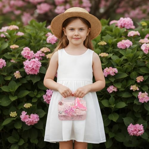 Image of PATPAT Mermaid Sling Bag for Girls,Fashion Cute Hand Bag for Girls Shoulder Stylish Gifts Kids Age 3-8 Purse Cross Body Woman,14x5x11cm
