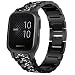 Produktbild LvBu Armband Kompatibel für Garmin Venu sq, Damen Metall Band Premium Edelstahl Bracelet Gurt für Garmin Venu SQ Smartwatch (schwarz)
