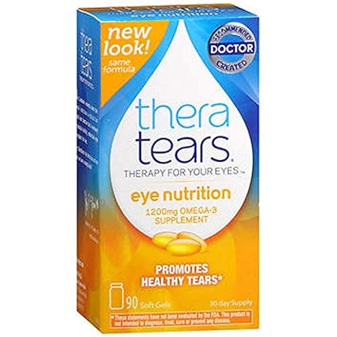 TheraTears 1200mg Omega 3 Supplement for Eye Nutrition, Organic Flaxseed Triglyceride Fish Oil and Vitamin E, 90 Count (10 Pack) Cover