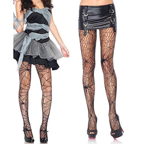 Women Pantyhose Stockings, Airlxf Halloween Black Spiderweb Tights Black Lace Spider Web Pantyhose Fishnet Stockings Pantyhose Tights for Women4