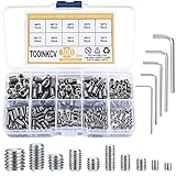 TOOINKCV 300 Pcs Stainless Steel Socket Head Screws Assortment Kit, Allen Head Socket Hex Head Screws, Metric M3 M4 M5 M6 M8 Grub Screws Set for Door Handles, Light Fixture
