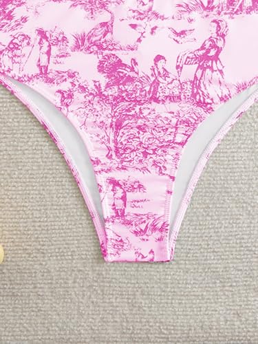 Verdusa Women's 2 Piece Graphic Bikini Set Bow Tie Shoulder Swimsuit Summer Bathing Suits4