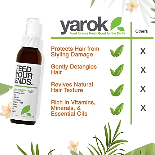 Yarok Natural Leave In Hair Conditioner Spray - Dry Hair Moisturizer, Heat Protectant Spray, & Detangler With Apricot, Primrose, Grapeseed, Jojoba, & Olive Oil For Styling & Nourishment, 4Oz #TOP2