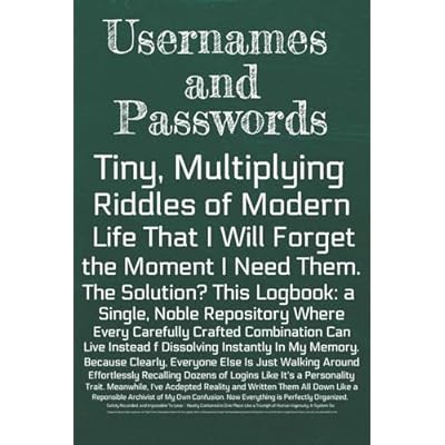 Password Logbook: Help Keep Track Of Usernames and Passwords - 6x9 Inches, 100 Pages