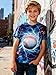 Enlifety 6T 8T Boys Shirts Lightning 3D Graphic T Shirts Blue Red White Baseball Tees for Sport