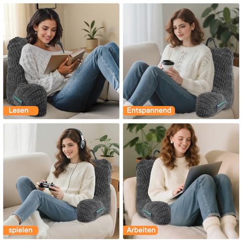 HYZCXPL Lesekissen für Bett Und Sofa, Lesekissen mit RüCkenlehne für Erwachsene, Sitzkissen mit RüCkenlehne, RüCkenstüTze Geeignet zum Fernsehen, Lesen und Spielen mit Mobiltelefonen im Bett