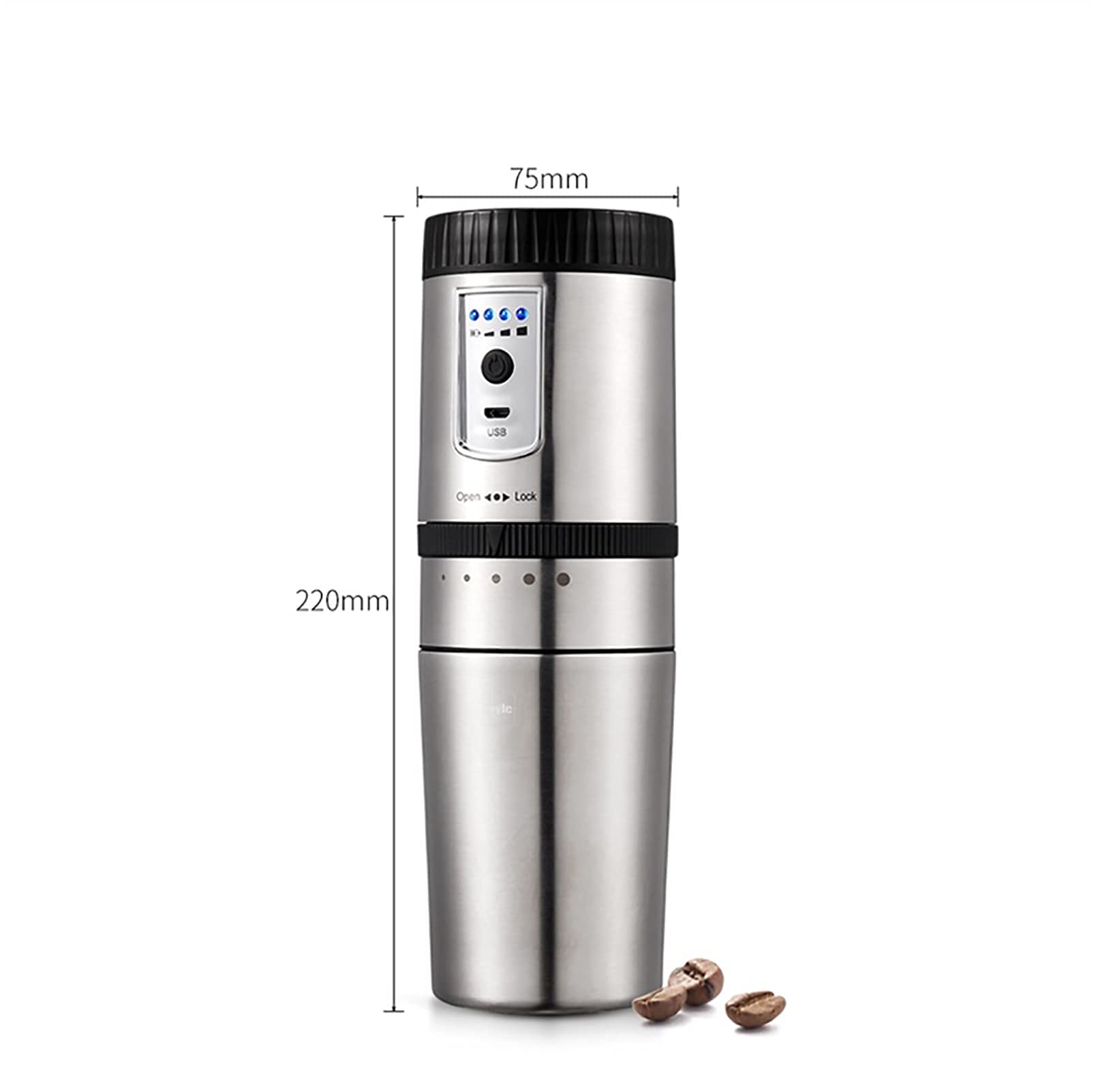 Macchine da caffè Macchina per caffè portatile Macchina per caffè espresso multifunzione Macinacaffè elettrico Ricarica USB Acciaio inossidabile per macchine per caffè espresso automatiche per auto