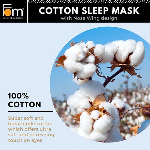 Friends Of Meditation 100% Cotton Sleep Mask | Light Blocking Sleep Eye Mask, Comfortable & Soft, Night Eye Mask For Travel | 100% Blackout W Nose Wire & Adjustable Band (Black) - Image 5