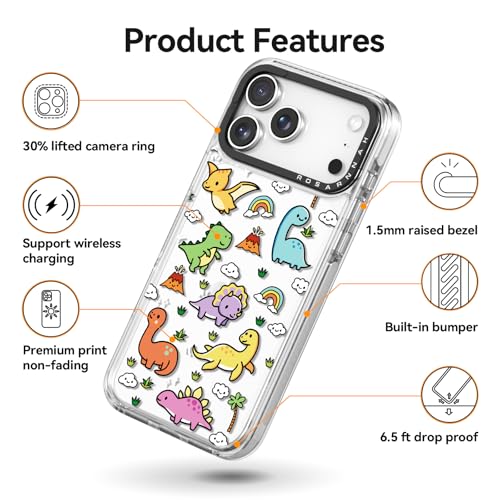 Coque compatible avec iPhone Pro Max durable résistante aux chocs motif dinosaure - 6