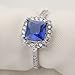 EVER FAITH 925 Sterling Silver Princess Cut .25ct Sapphire Color CZ Lady Daily Ring - Size 9