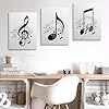 prinfantasy Black and White Wall Art Prints Posters Minimalist Decor Set of Framed 12x16 Canvas Prints Modern Wall Art Painting Music Posters, YH081 #3