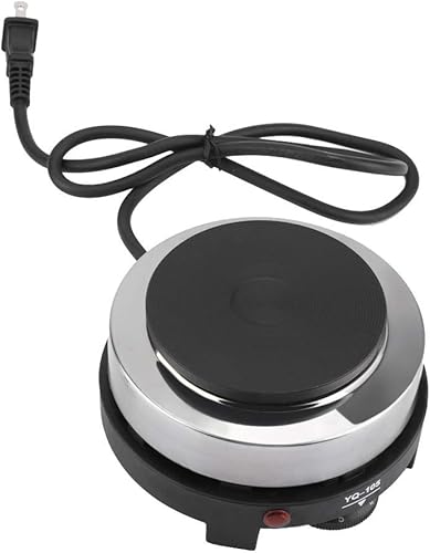 LANTRO JS Mini estufa eléctrica, placa caliente portátil de 500 W, quemador único, multifunción, placa calefactora para el hogar, electrodomésticos