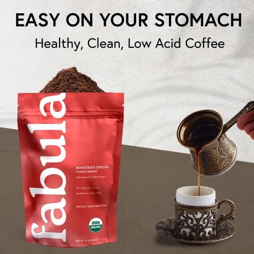 Fabula Organic Turkish Coffee - Very Fine Grind - Low Acid - Single Origin - Non-Gmo - Mold Free - 12 Ounces #TOP2