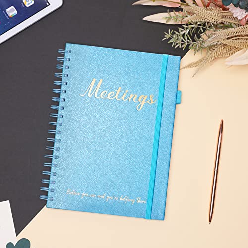 JUBTIC-Meeting-Notebook-for-Work-with-Action-Items-Project-Planner-for-Business-Easily-Taking-Meeting-Notes-and-Keep-Agendas-on-Track-Work-Planner-Organizer-for-Women-and-Man-Light-Blue7x10