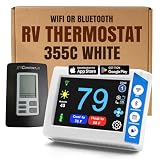 MICRO-AIR EasyTouch Digital RV Thermostat Replacement - Programmable and Reliable - WiFi and Bluetooth Enabled - Replacement Thermostat Compatible with Coleman RV Comfort Z.C Multi Zone (355C White)