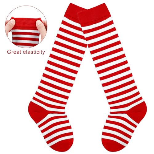 SOMSOC 2 Pairs Kids Striped Knee High Socks Athletic Thin Tube Socks Novelty Striped Socks for Toddler Boy Girl4