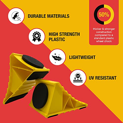 Thd Magnetic Wheel Chocks For Travel Trailers - Utility Trailer Accessories - Campers Rv Wheel Lock - Tractors Vehicle Wheel Blocks - Magnetic Tire Chocks (2Pk) #TOP5