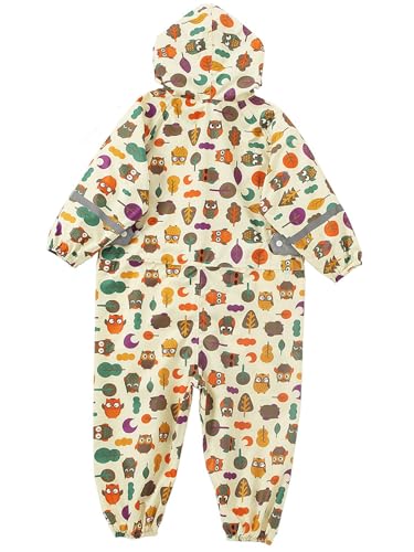 Image of Boys Girls Toddler Rainsuit Kids Waterproof Coverall One Piece Rain Suit