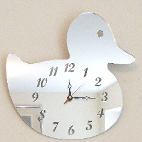Super Cool Creations Duck Clock Mirror 25cm x 20cm, Silver