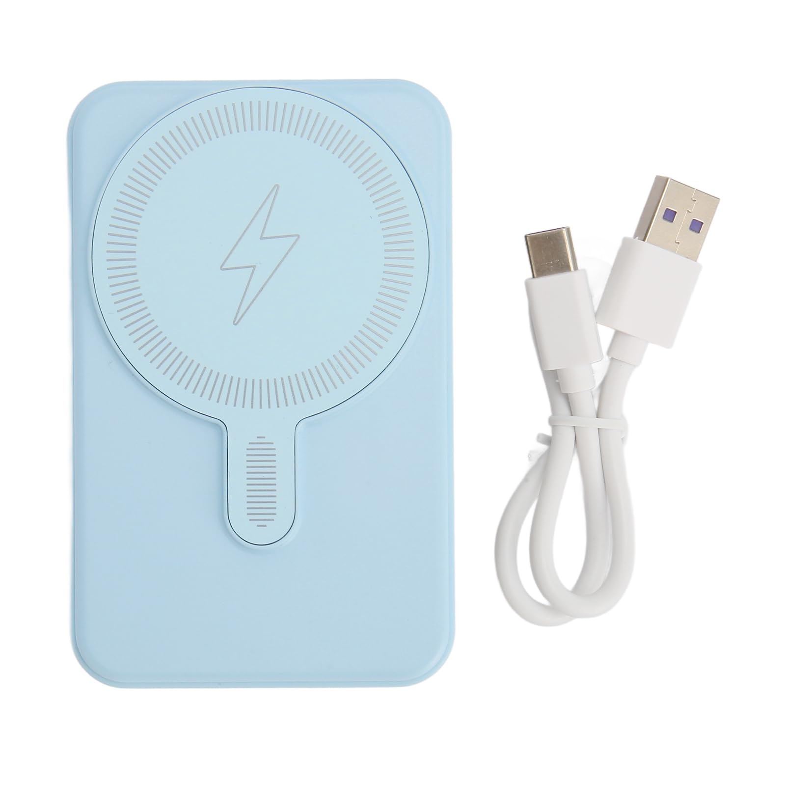 Banco de Energía Magnético de 10000mAh para 14 13 12 Series, Pantalla LED con Imán Fuerte, Cargador Portátil Inalámbrico, Soporte Plegable de Carga Rápida de 15W, Excelente Seguridad (Blue)
