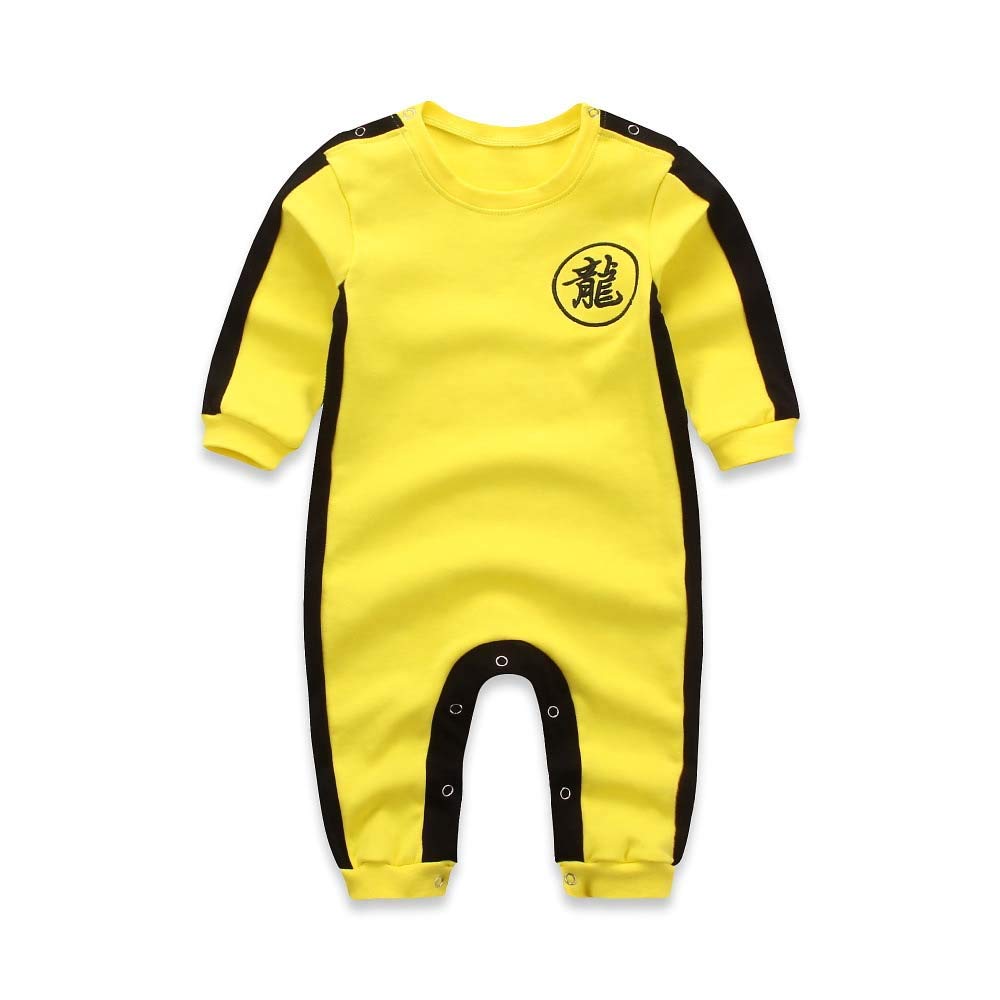Baby Boy Cotton Long Sleeve Jumpsuit Bruce Lee Style Jumpsuit