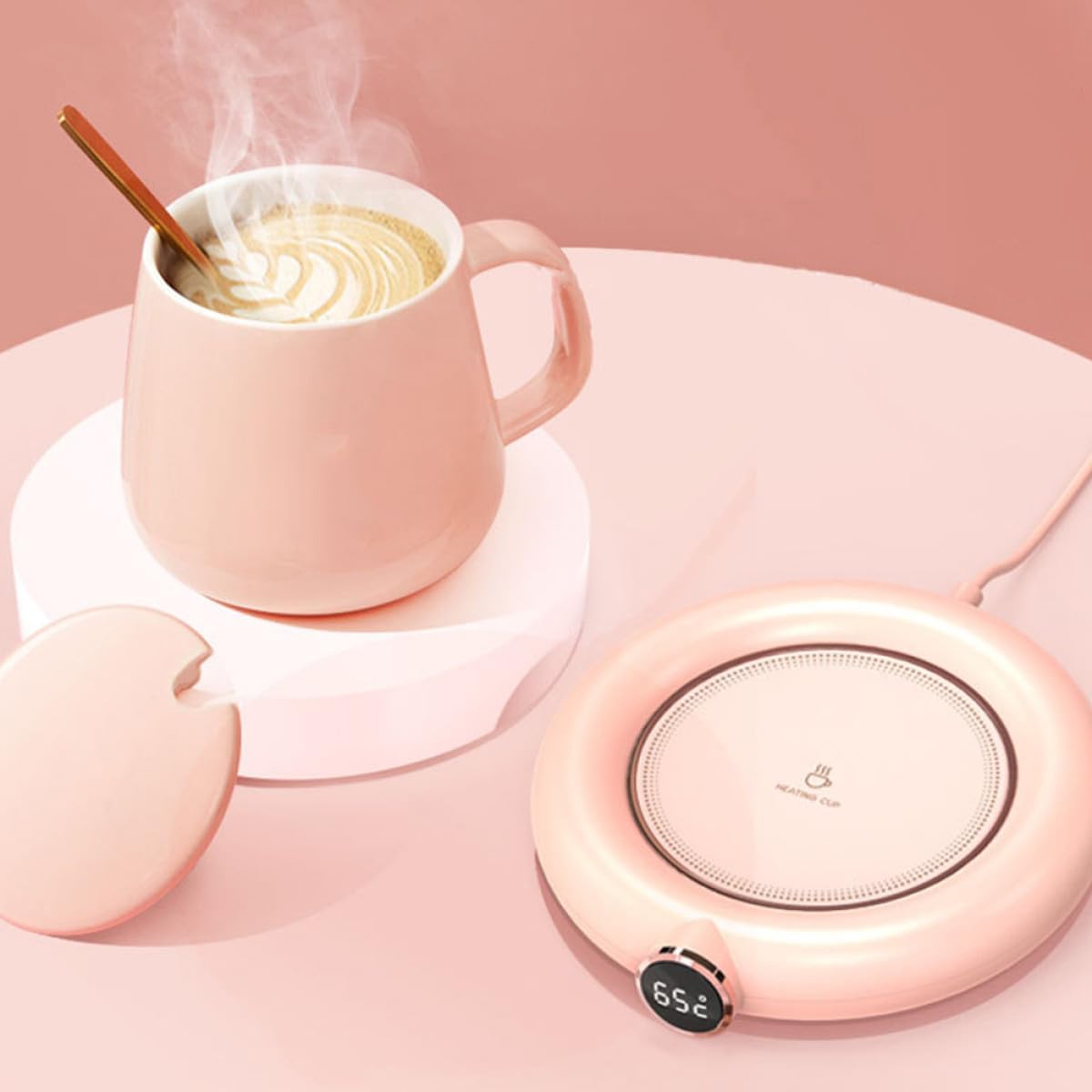 USB Charging Coffee Mug Warmer Level Temperature Control Electric Beverage Cup Warmer Coaster for Desk Portable Heat Insulation Pad Suitable for Coffee Tea Milk Water in Cups