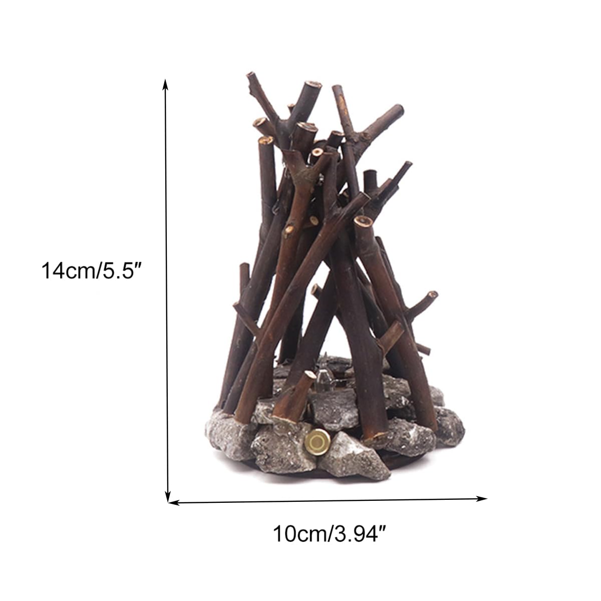 Luz de Hoguera Retro con Efecto de Hoguera de Campamento Lámpara de Llama LED Recargable Forma de Rama de Árbol 3 Modos Seguridad Interior Exterior para Sobremesa Hogar Decoración Navideña
