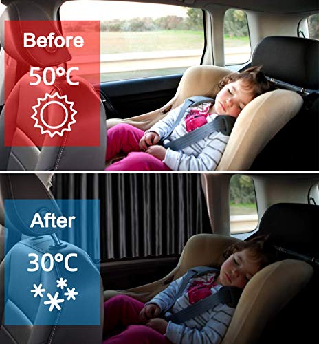 Homesprit 4 Pack Slidable Magnetic Car Side Window Sun Shade Curtain For Uv Protection, Baby Sleeping, Private Talking And Dating (Black) #TOP6