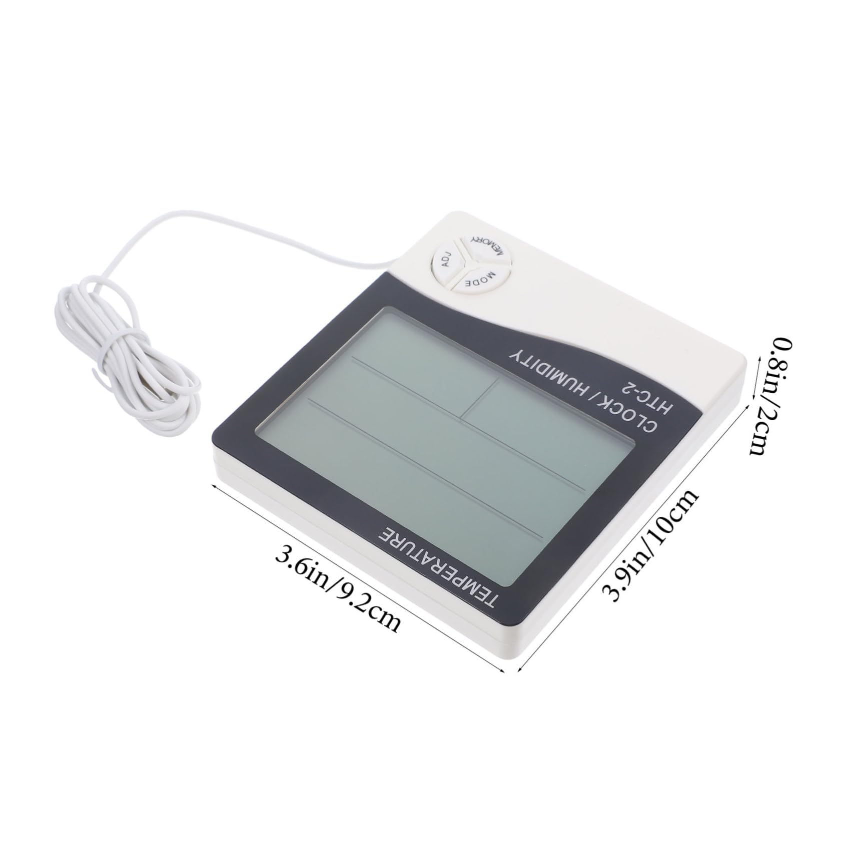 BESPORTBLE 3pièces Thermomètre Numérique Lcd Avec Hygromètre Intégré Pour Aquariums Et Terrariums Mesure De Température Et Humidité Réel Affichage Et Fonction Horloge Modèle Pile