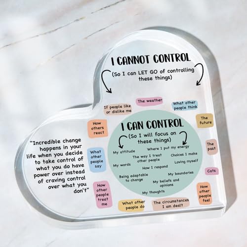 Mental Health Things I Can Control Decor, Mindfulness Decor for Therapy Office Acrylic Heart Gifts, School Counselor Sign Therapist Office Art Decorations for Therapist Office Living Room Bedroom Gift - Image 6