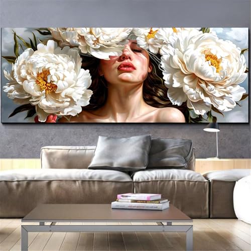 Peinture diamant fleur Mefooge 50x100cm L303 avec kit complet strass