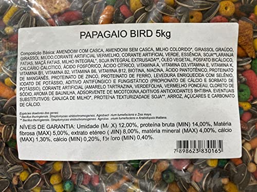 Comida Ração Papagaio Bird Frutas 5kg