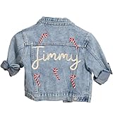 Famitrendz Custom Embroidered Denim Jacket for Babies & Toddlers - Personalized Baby Jacket with Name, Customized Gift for Birthday, Baby Shower, Christmas - Unique Keepsake Gift for Boy & Girl