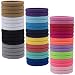 XIMA 60pcs Nylon Elastic Hair Ties Hair Ties Bands Rope No Crease Elastic Fabric Large Cotton Stretch Ouchless Ponytail Holders (60pcs-Mix 20colors(HT007))
